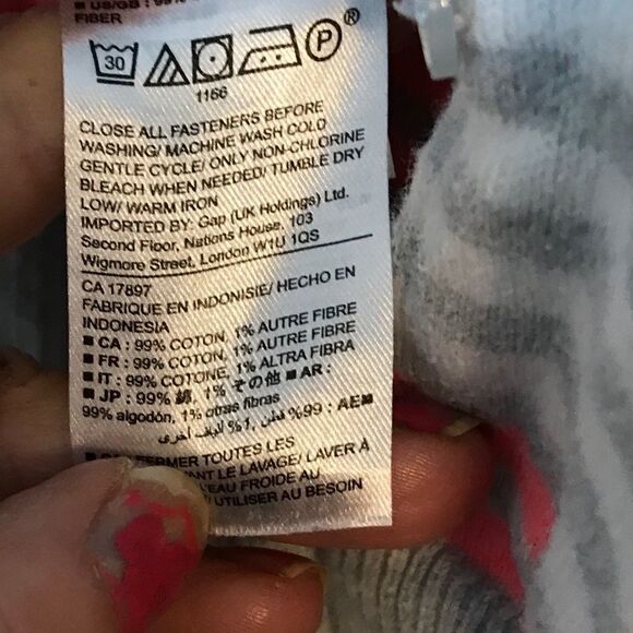 Gap Girls Medium Gray Pink Stripe Cardigan - Picture 14 of 14